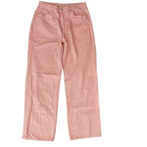 Shein Womens Pants Large Straight Feminine Flirty Pastel Soft Girl High Waist